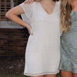 Gold and white dress